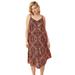 Plus Size Women's Bali Point Hem Dress by ellos in Hot Coral Multi Print (Size 2X)