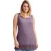 Plus Size Women's Lace Hem Tunic Tank by ellos in Dusty Purple (Size 4X)