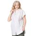 Plus Size Women's Oversized Linen Blend Tunic by ellos in White (Size 2X)