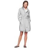 Plus Size Women's Hooded Fleece Robe by ellos in Heather Grey (Size L)