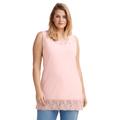 Plus Size Women's Lace Hem Tunic Tank by ellos in Pale Blush (Size 2X)