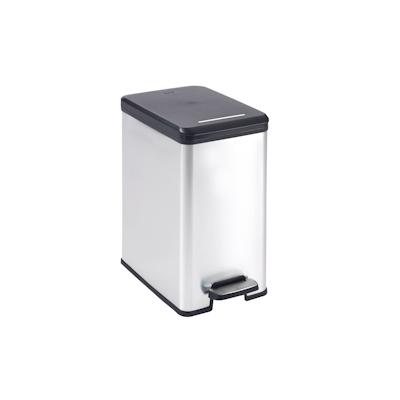 Curver - DECO SLIM BIN Abfalleimer 25L mit Fußpedal silber metallic silber metallic