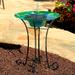 Argus 24 1/4" High Peacock Glass Solar Powered Outdoor Bird Bath