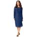 Plus Size Women's Stretch Lace Shift Dress by Jessica London in Evening Blue (Size 28)