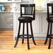 Lark Manor™ Arushan Swivel Bar & Counter Stool Wood/Upholstered/Leather in Brown | 37.5 H x 18 W x 19.5 D in | Wayfair