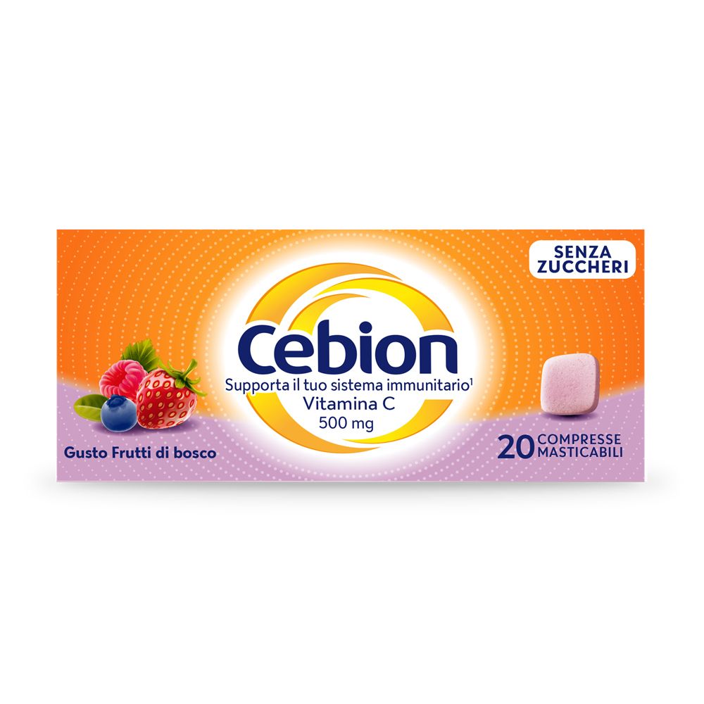 Cebion® Compresse Masticabili Gusto Frutti Rossi Senza Zucchero 20 pz