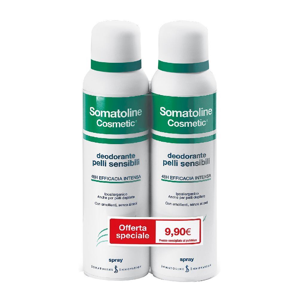 Somatoline Cosmetic® Deodorante Pelli Sensibili Spray, Duo Pack 300 ml