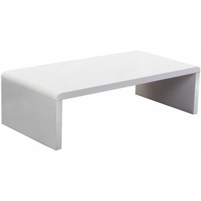 Beliani - Couchtisch Weiß 60 x 120 cm u förmig mdf Tischplatte Abgerundete Kanten Glänzend