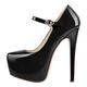 MissHeel Women's Black High Heels for Women Patent Leather Fancy Sandals Stiletto Mary Jane Size 11