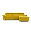 DOMO. Collection Niria Ecksofa | Eckcouch mit Rückenfunktion | Sofa L Form Couch, Polsterecke, gelb, 271x167x78 cm