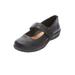 Extra Wide Width Women's The Carla Mary Jane Flat by Comfortview in Black (Size 10 WW)