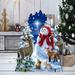 Designocracy Heaven & Nature Snowman Frosty Friends Home & Outdoor Decor Lawn Art/Figurine Wood in Blue/Brown/Gray | 24 H x 32 W x 16 D in | Wayfair