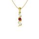 Diamondere Natural and Certified Ruby and Diamond Three Stone Petite Necklace in 9ct Yellow Gold | 0.20 Carat Pendant with Chain