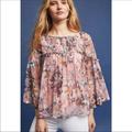 Anthropologie Tops | Anthropologie Akemi + Kin Floral Sheer Lace Top | Color: Pink | Size: S