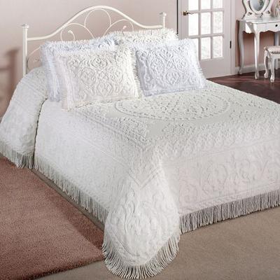 Chenille Medallion Bedspread, King, White