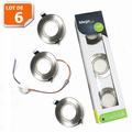 Lot de 6 spots encastrables led amovibles Argentés 2W - Equivalent 40W Mega Led CLI-RS40WP3