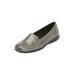 Wide Width Women's The Leisa Slip On Flat by Comfortview in Grey (Size 7 W)