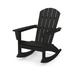 POLYWOOD® Nautical Adirondack Outdoor Rocking Chair in Black/Brown | 36.5 H x 29.25 W x 34.5 D in | Wayfair ADR410BL