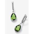 Sterling Silver Drop Earrings Pear Cut Simulated Birthstones by PalmBeach Jewelry in August