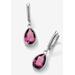 Sterling Silver Drop Earrings Pear Cut Simulated Birthstones by PalmBeach Jewelry in October