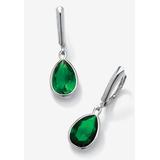 Sterling Silver Drop Earrings Pear Cut Simulated Birthstones by PalmBeach Jewelry in May