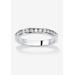 Sterling Silver Simulated Birthstone Stackable Eternity Ring by PalmBeach Jewelry in April (Size 10)