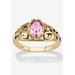 Gold over Sterling Silver Open Scrollwork Simulated Birthstone Ring by PalmBeach Jewelry in June (Size 7)