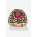 Men's Big & Tall Gold-Plated Ruby United States Army Ring by PalmBeach Jewelry in Ruby (Size 12)