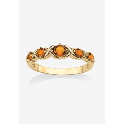 Plus Size Women's Yellow Gold-Plated Simulated Birthstone Ring by PalmBeach Jewelry in November (Size 7)