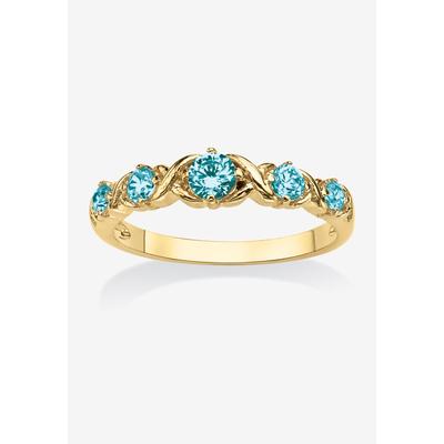 Women's Yellow Gold-Plated Simulated Birthstone Ring by PalmBeach Jewelry in December (Size 9)