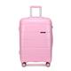 Kono Hard Shell 24 inch Check in Medium Luggage in TSA Lock 4 Wheeled Spinner Polypropylene Suitcase with YKK Zipper (M (65cm - 66L), Pink)