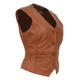 Womens Soft Leather Waistcoat Slim Fit Vest Classic Gilet Black Brown Red Tan - Katy (Tan, 8)