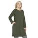 Plus Size Women's French Terry Tunic Dress by ellos in Deep Olive (Size 5X)