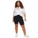 Plus Size Women's Lace Hem Bike Shorts by ellos in Black (Size 14/16)