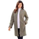 Plus Size Women's Plush Fleece Driving Coat by Roaman's in Medium Heather Grey (Size 34/36) Jacket
