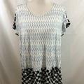 Anthropologie Tops | Anthro Postage Stamp Blue, White, Black Tunic - Lg | Color: Black/Blue | Size: L