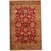Red/Yellow 50 x 0.25 in Area Rug - Bokara Rug Co, Inc. Maharajah Hand-Knotted Wool Oriental Area Rug in Red/Gold Wool | 50 W x 0.25 D in | Wayfair
