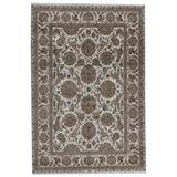 Brown/White 48 x 0.25 in Area Rug - Bokara Rug Co, Inc. Hand-Knotted High-Quality Ivory & Ivory Area Rug Wool | 48 W x 0.25 D in | Wayfair