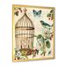 East Urban Home 'Blue Cottage Bird, Birdcage & Apple Blossoms I' - Picture Frame Print on Canvas in Blue/Green | 40 H x 30 W x 1.5 D in | Wayfair