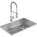 Elkay Crosstown Stainless Steel 32" L x 19" W Undermount Kitchen Sink w/ Faucet Stainless Steel in Gray | 9 H x 31.5 W x 18.5 D in | Wayfair