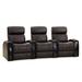 Red Barrel Studio® Chimon 102" Wide Genuine Leather Power Recliner Home Theater Sofa w/ Cup Holder in Brown | 43.5 H x 102 W x 38.5 D in | Wayfair