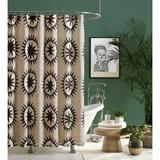 JUNGALOW by Justina Blakeney Soleil Cotton Geometric Single Shower Curtain 100% Cotton in Black/Brown | 72 H x 72 W in | Wayfair A094017CMVLE