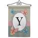 Breeze Decor Butterflies Initial 2-Sided Polyester 19 x 13 in. Flag Set in Gray | 18.5 H x 13 W x 1 D in | Wayfair