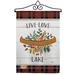 Breeze Decor Live Love Lake Impressions Decorative 2-Sided Polyester 19 x 13 in. Flag Set in Black/Brown/Gray | 18.5 H x 13 W x 1 D in | Wayfair