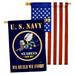 Breeze Decor 2 Piece US Armed Forces Corps Impressions Decorative 2-Sided Polyester 40 x 28 in. House Flag Set in Red/Black | 40 H x 28 W in | Wayfair