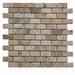 Tile & Mosaic Depot 1" x 2" Travertine Brick Joint Mosaic Wall & Floor Tile Natural Stone/Travertine in Black/Brown/Gray | Wayfair ST1X2T0353