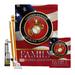 Breeze Decor 9 Piece American Marine Family Honor 2-Sided Polyester 40 x 28 in. Flag set in Red/Black/Brown | 40 H x 28 W x 1 D in | Wayfair