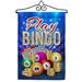 Breeze Decor Play Bingo Impressions Decorative 2-Sided Polyester 19 x 13 in. Flag Set in Blue | 18.5 H x 13 W x 1 D in | Wayfair