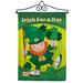 Breeze Decor Irish for a Day Impressions Decorative 2-Sided Polyester 19 x 13 in. Flag Set in Green/Yellow | 18.5 H x 13 W x 1 D in | Wayfair
