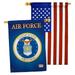 Breeze Decor 2 Piece US Armed Forces Impressions Decorative 2-Sided Polyester 40 x 28 in. House Flag Set in Red/Gray/Blue | 40 H x 28 W in | Wayfair